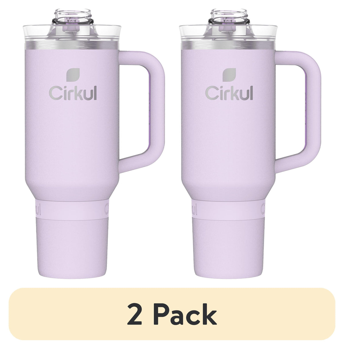 Lunabuddy™ (2 pack) Cirkul 40oz All-Day StrawSip Double-Wall Insulated Stainless Steel Tumbler with Handle, Lilac (Light Purple)