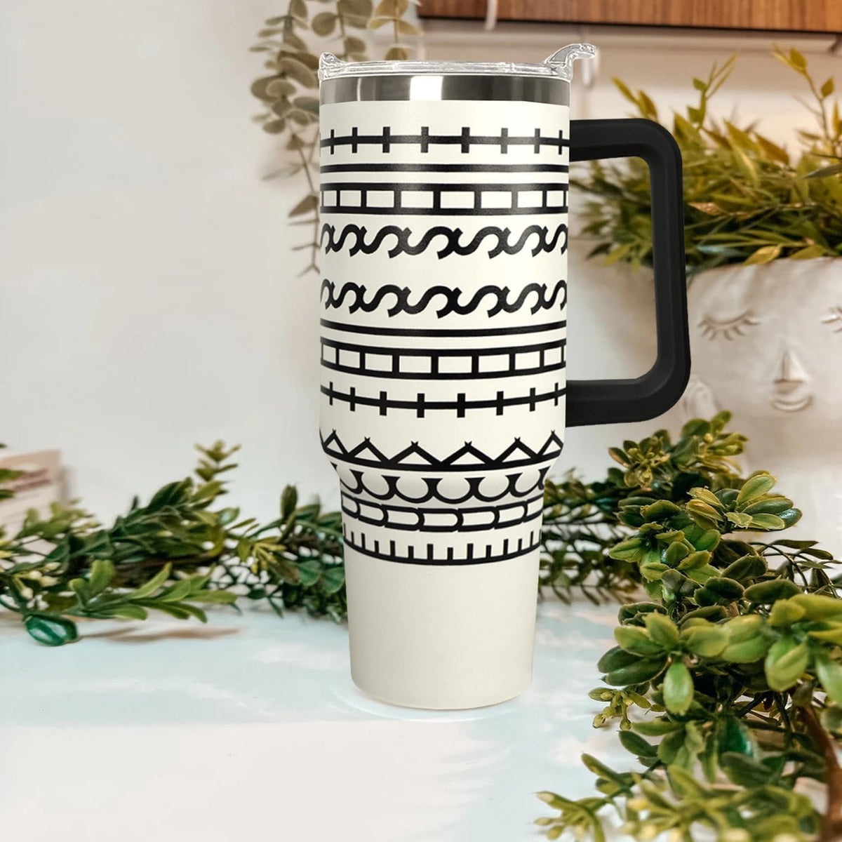 Lunabuddy™ 40 oz Hidden Message Tumbler With Lid and Straw,Checkered CoffeeTravel Mug Cup Water Botter,White Elephant Gifts,Office Humor Funny Gifts