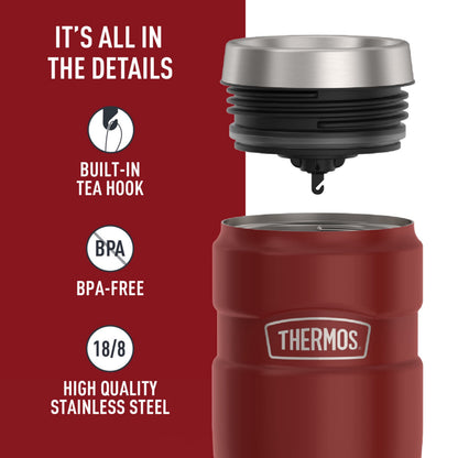Lunabuddy™ Stainless King Vacuum Insulated Stainless Steel Tumbler, 16oz, Matte Rustic Red
