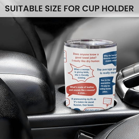Lunabuddy™ Best Dad Ever Tumbler with Lid - Dad Nutrition Facts 20oz Insulated Stainless Steel Mug - Coffee Mug for Travel Outdoor Sport Office, Gift for Father’s Day Birthday