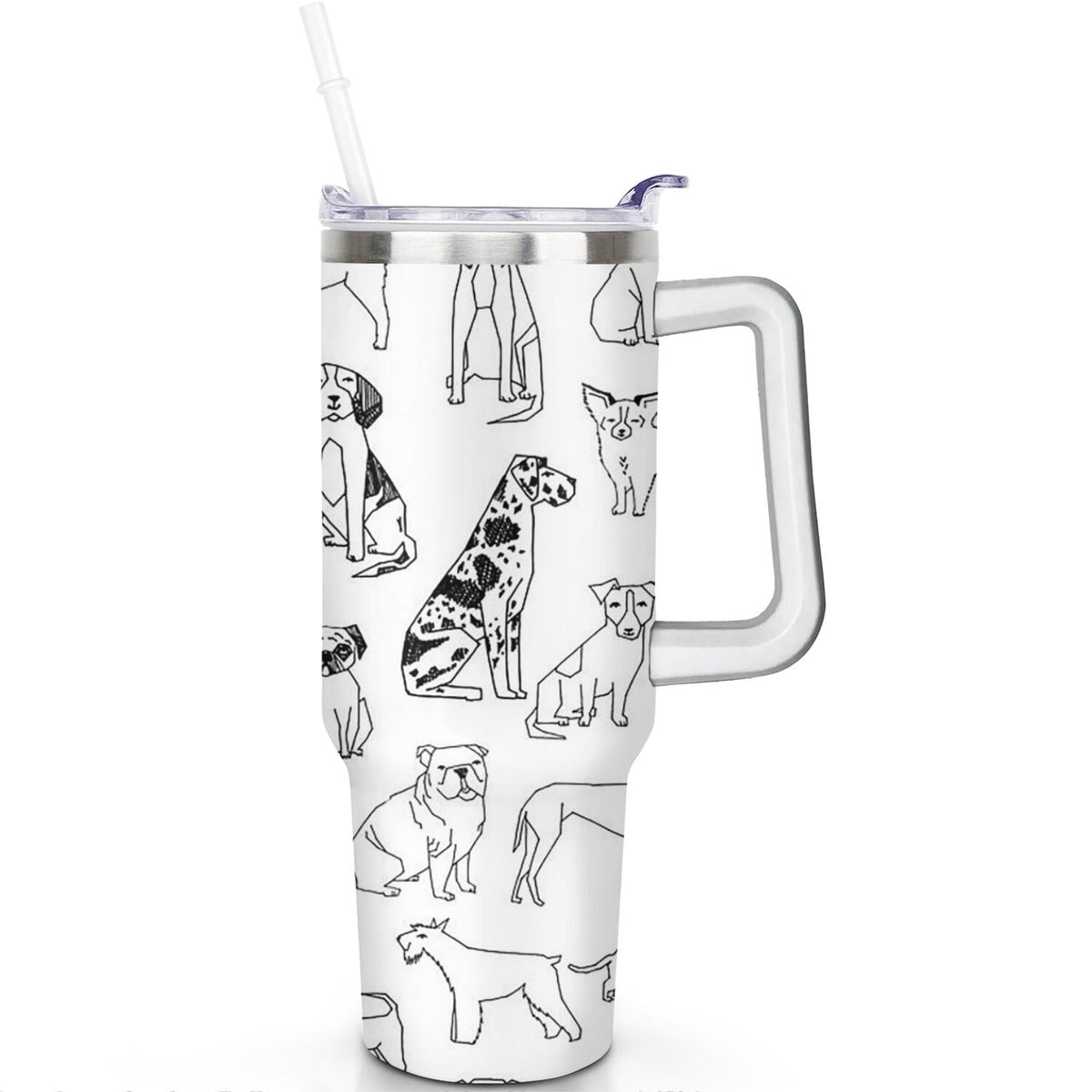 Lunabuddy™ Gift for Dog Lovers Cute Dog Tumbler for Women - 40oz Dog Tumblers with Handle Straw and Lid Tumbler Cup Travel Coffee Mug