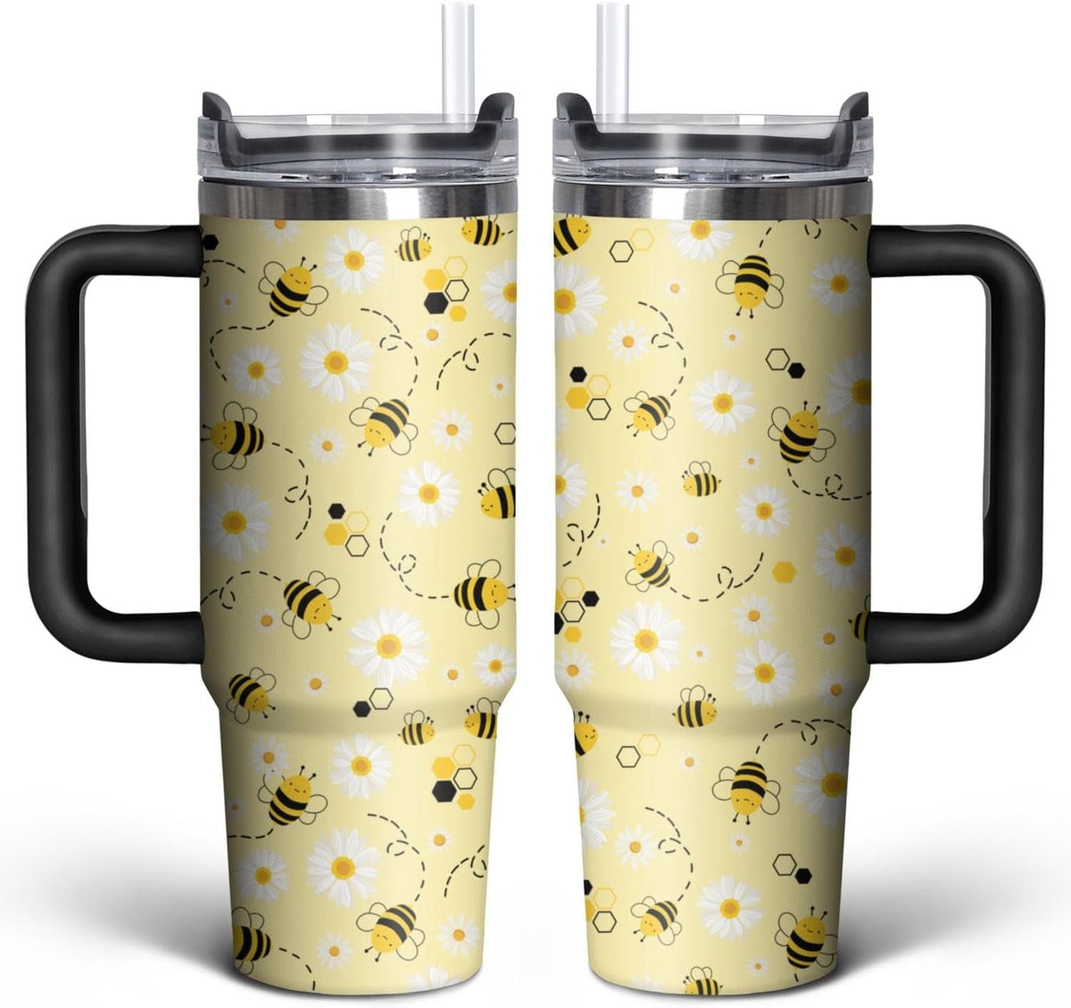 Lunabuddy™ Football Lover Gift 30 oz Flip Straw Tumbler with Top Handle