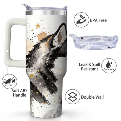 Lunabuddy™ Husky Love Design Stainless Steel Tumbler, 40oz