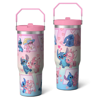 Lunabuddy™ 30oz Cartoon Movie Stainless Steel Tumbler with Lid and Straw,Spill Proof