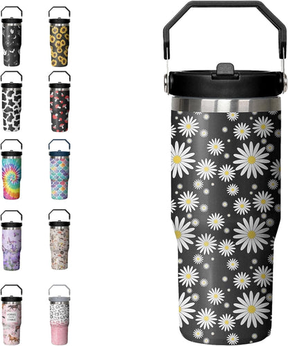Lunabuddy™ 30oz Tie Dye Print Tumbler with Handle Flip Straw Tie Dye