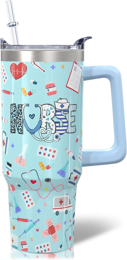 Lunabuddy™ 30oz Stainless Steel Sea Turtle Tumbler with Lid and Straw