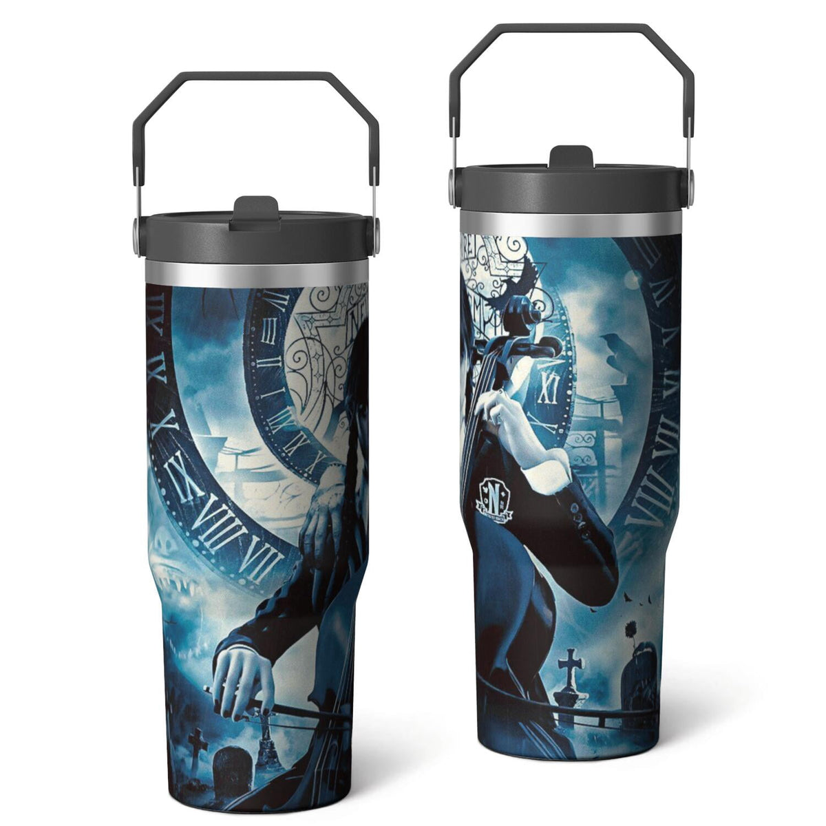 Lunabuddy™ 30oz Wednesday Girl Stainless Steel Tumbler with Lid and Straw,Wednesday Stuff