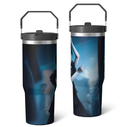 Lunabuddy™ 30oz Wednesday Girl Stainless Steel Tumbler with Lid and Straw,Wednesday Stuff