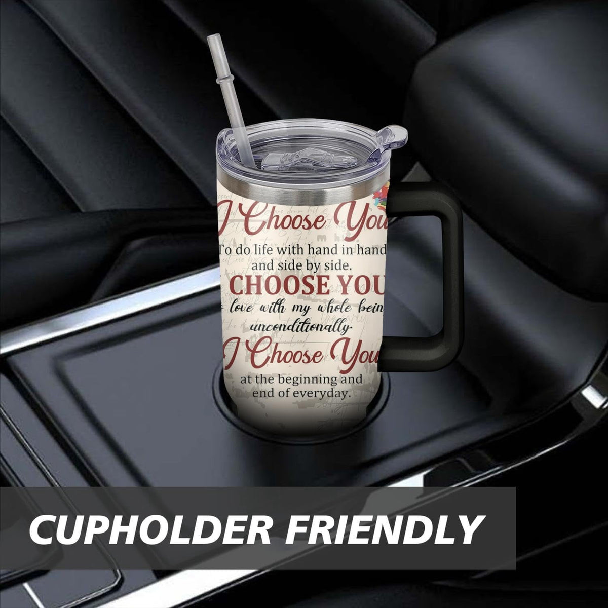 Lunabuddy™ 40 Oz Couples Tumbler with Handle and Straw, Anniversary Couple Insulated Couples Mugs, Couples Engagement Gift Cup for Couples, Valentine Couple Coffee Mugs Engagement Gifts for Couples