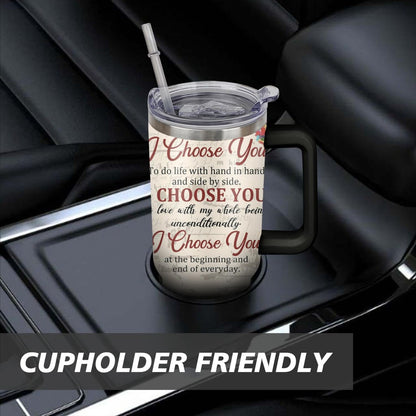 Lunabuddy™ 40 Oz Couples Tumbler with Handle and Straw, Anniversary Couple Insulated Couples Mugs, Couples Engagement Gift Cup for Couples, Valentine Couple Coffee Mugs Engagement Gifts for Couples