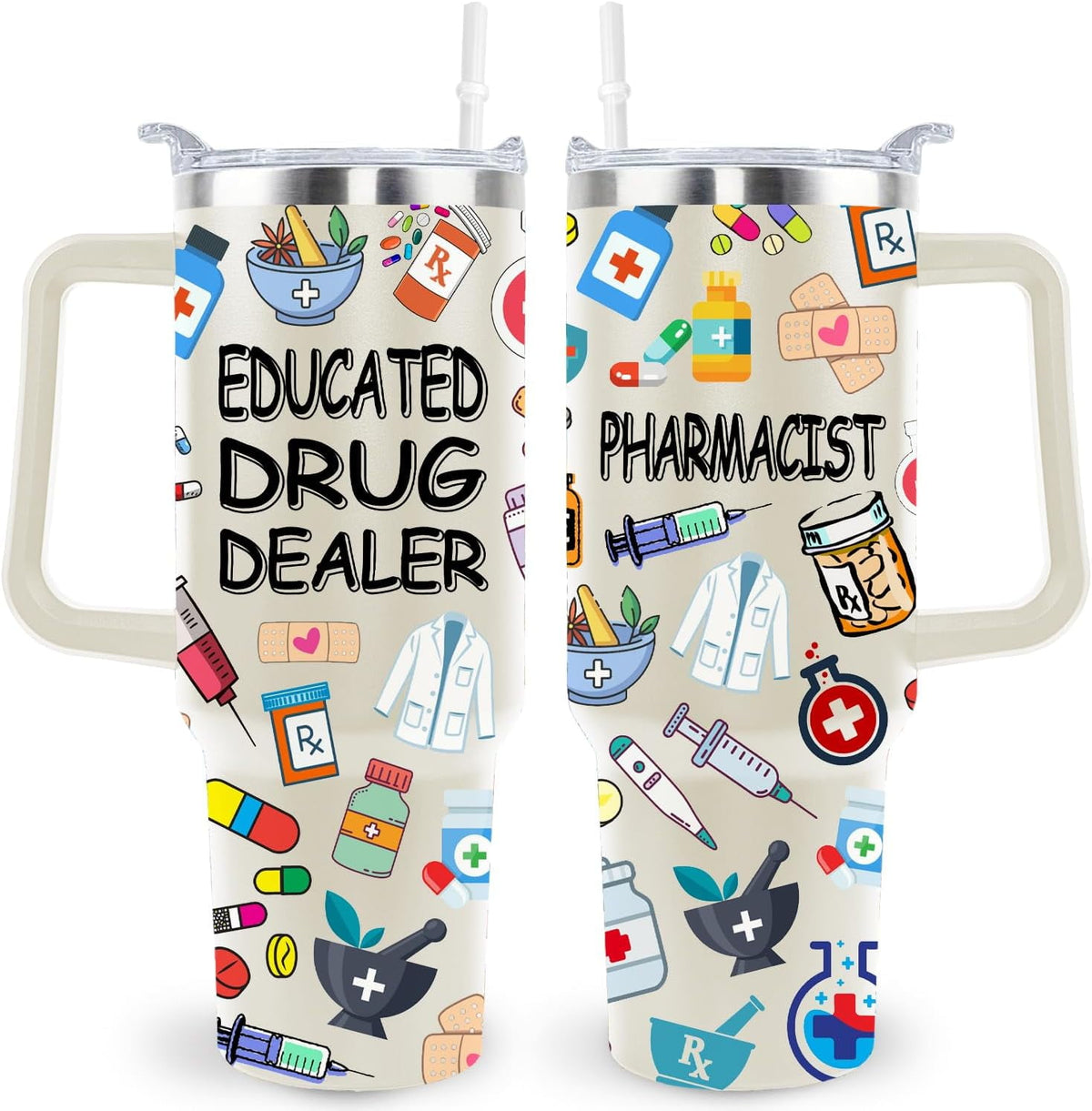 Lunabuddy™ 40 Oz Respiratory Therapist Tumbler Cup Respiratory Therapist Gifts Stainless Steel