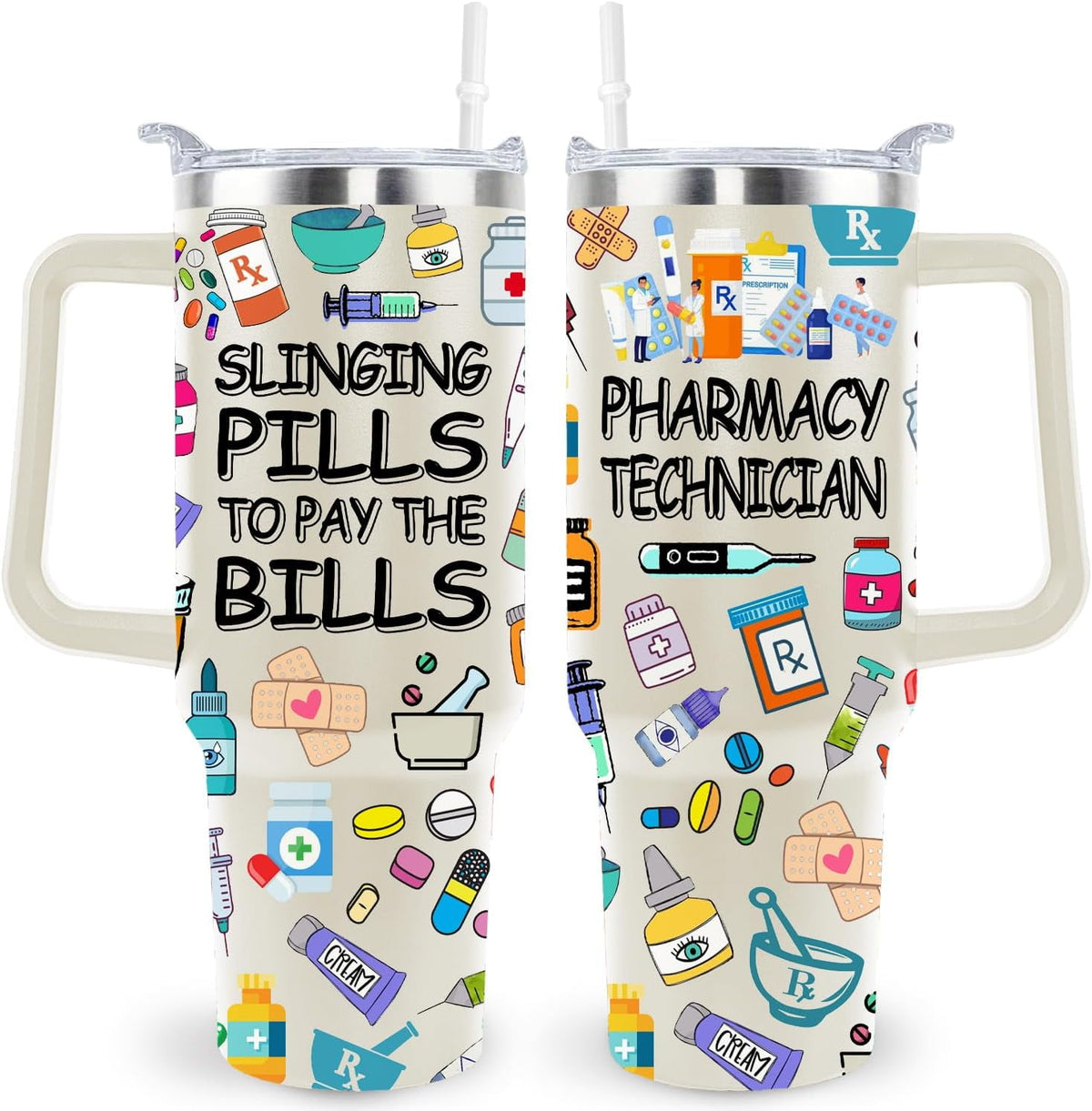 Lunabuddy™ 40 Oz Respiratory Therapist Tumbler Cup Respiratory Therapist Gifts Stainless Steel
