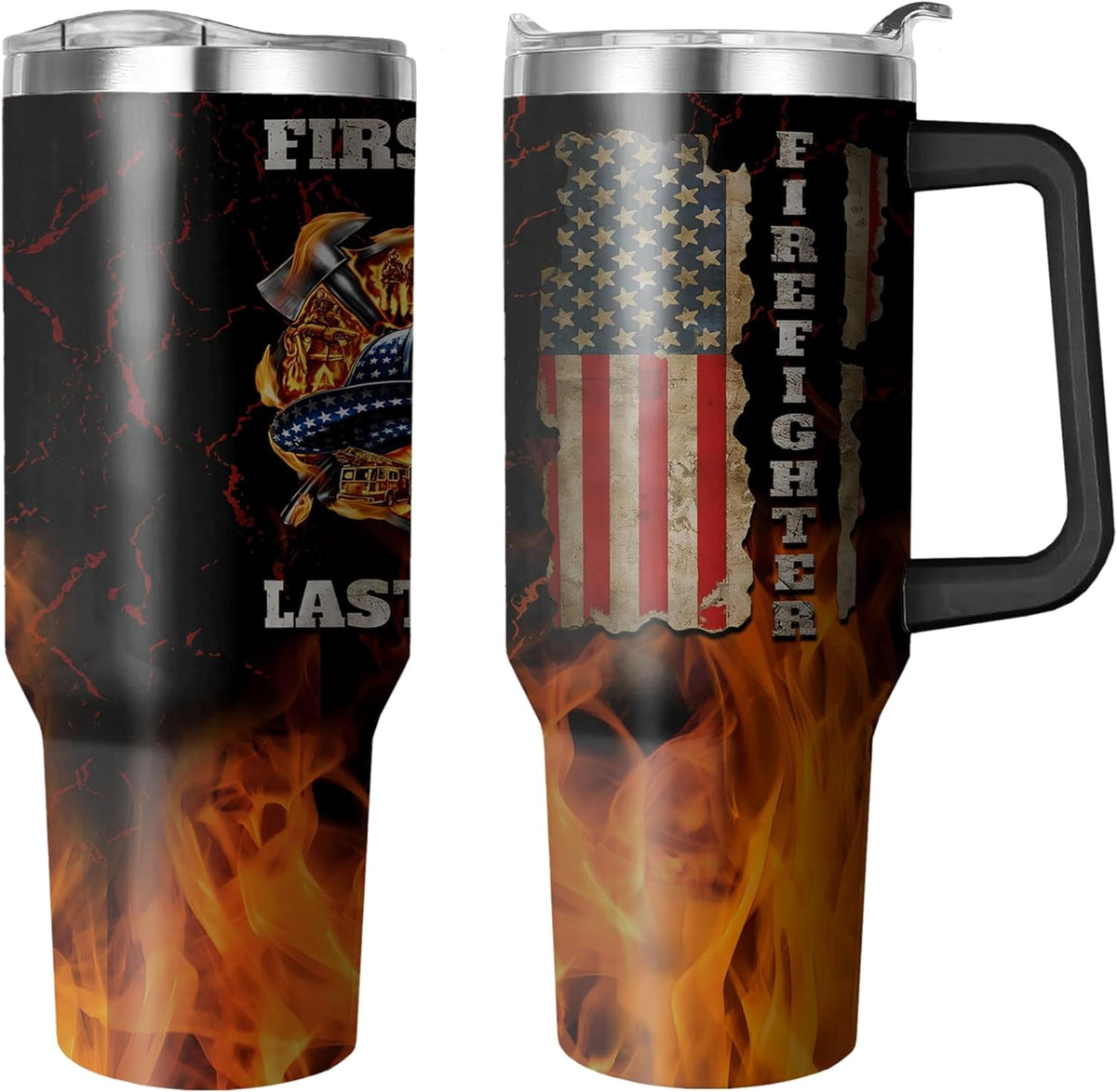 Lunabuddy™ 40 Oz Tumbler with Handle and Straw, Double Wall Coffee Travel