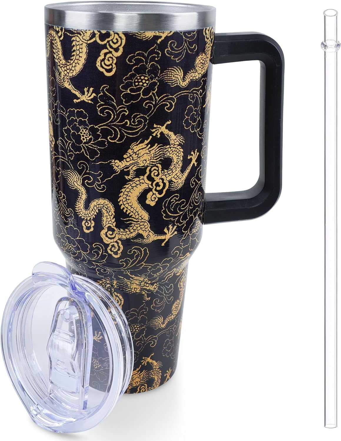 Lunabuddy™ 40 oz Frog Mushroom Tumbler with Handle and Straw, Travel Mug