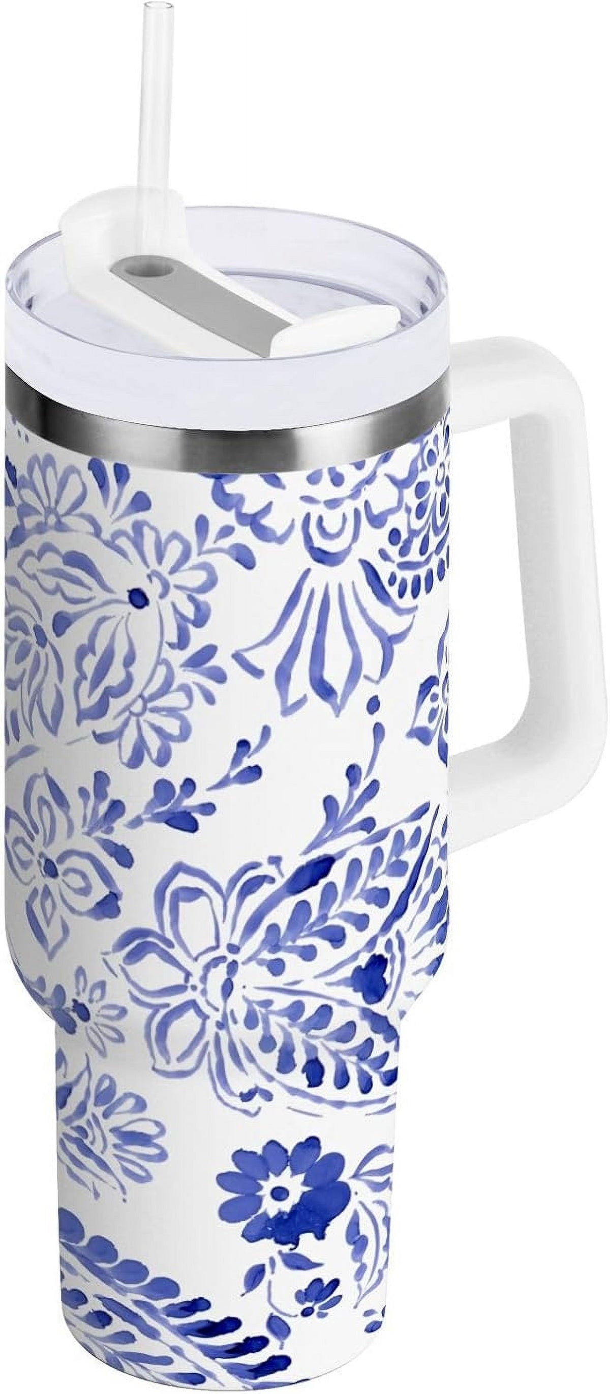 Lunabuddy™ 40 oz Tumbler with Handle Lid and Straw Insulated Water Tumbler