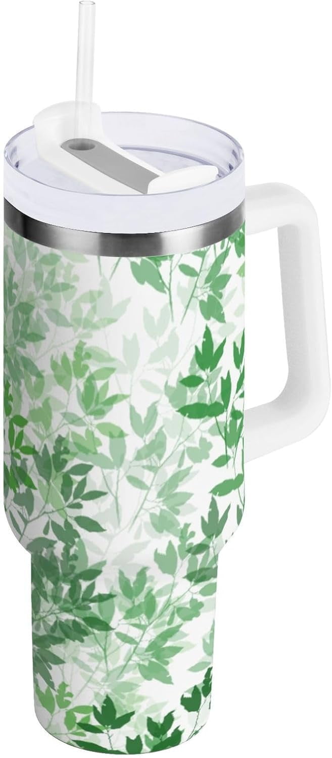 Lunabuddy™ 40 oz Tumbler with Handle Lid and Straw Insulated Water Tumbler