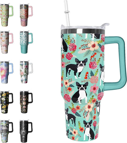 Lunabuddy™ 40 oz Tumbler with Handle and Straw Leak Proof Tumbler 40