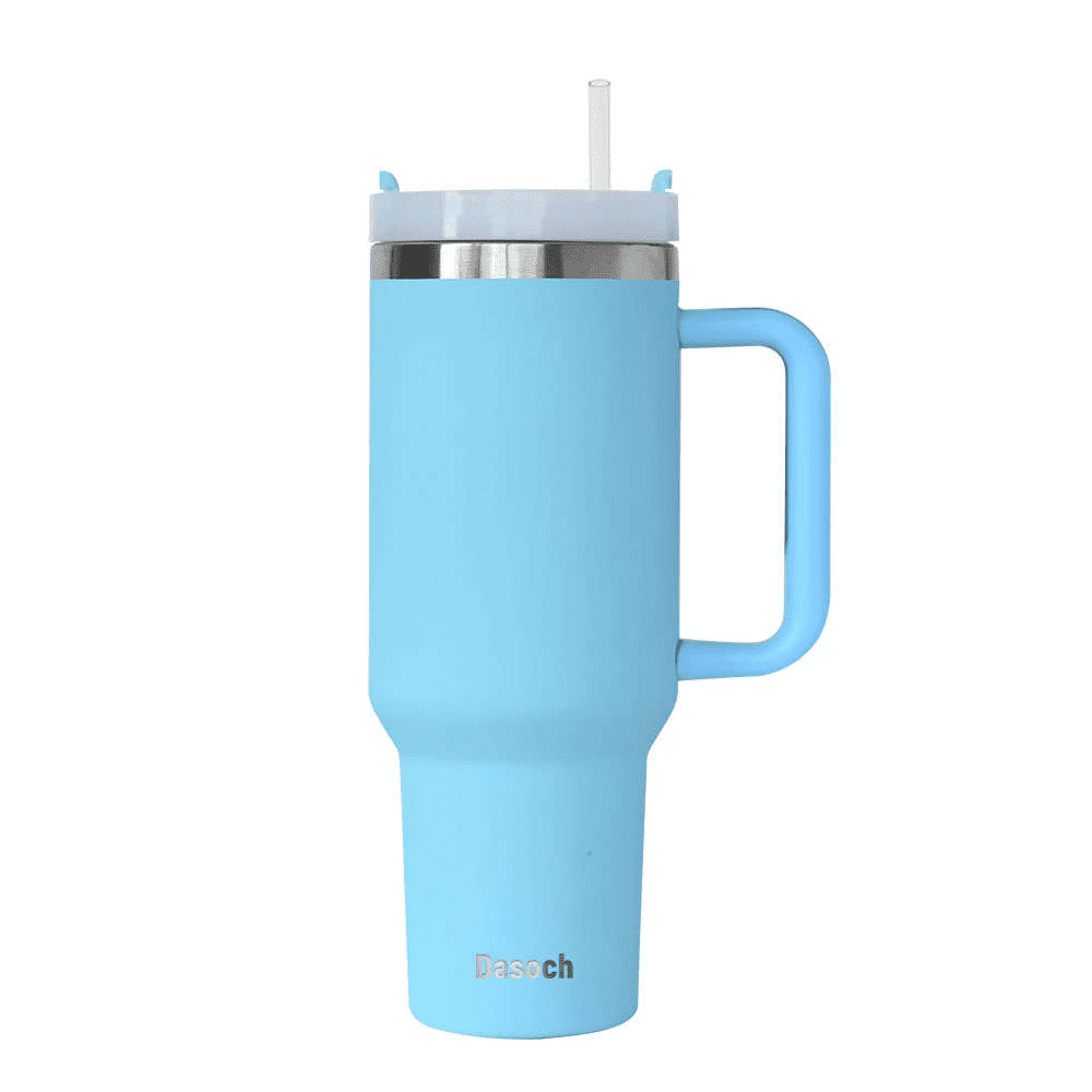 Lunabuddy™ 40 oz Tumbler with Handle and Lid-Dasoch Stainless Steel- Blue