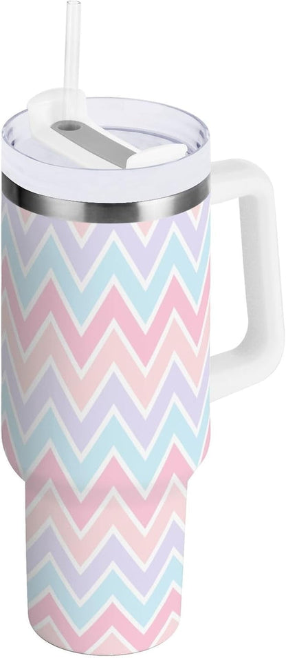 Lunabuddy™ 40 oz Tumbler with Handle Lid and Straw Insulated Water Tumbler