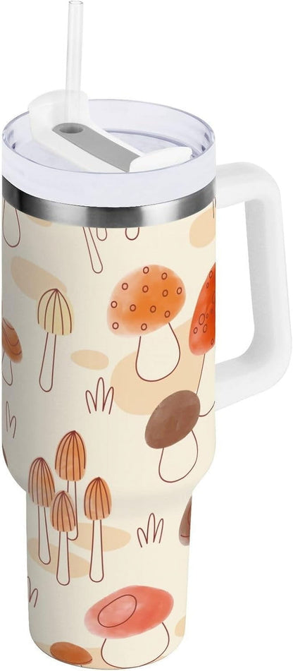 Lunabuddy™ 40 oz Tumbler with Handle Lid and Straw Insulated Water Tumbler