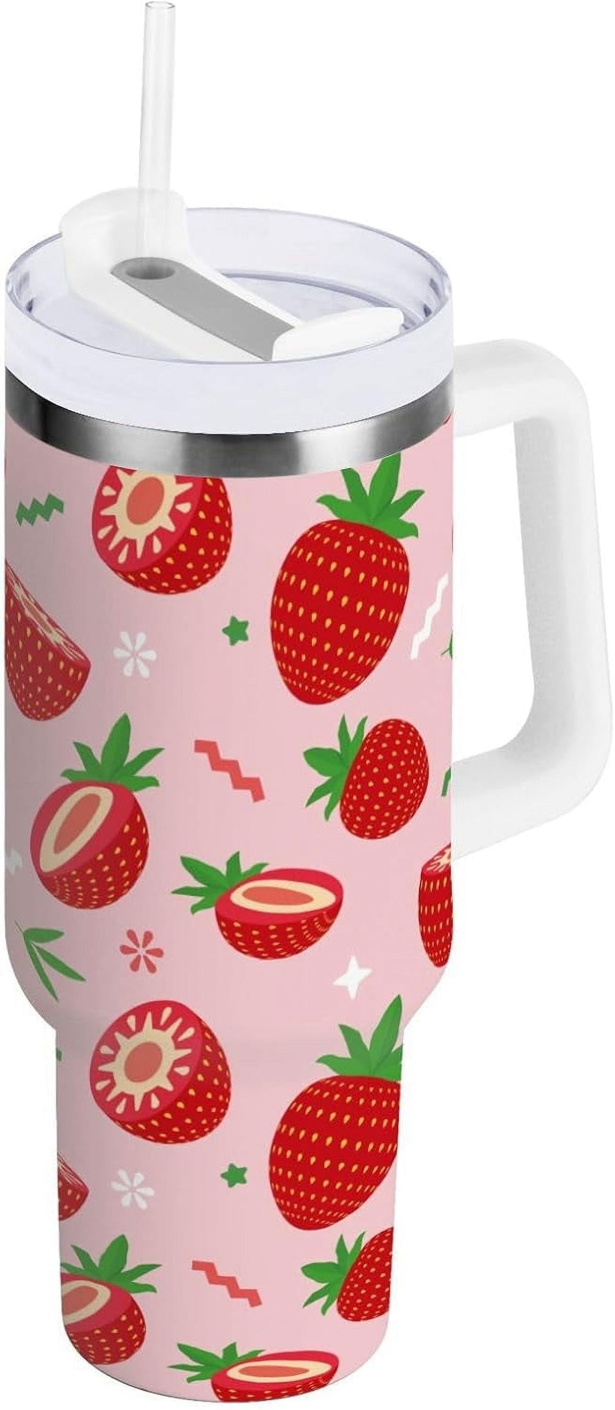 Lunabuddy™ 40 oz Tumbler with Handle Lid and Straw Insulated Water Tumbler