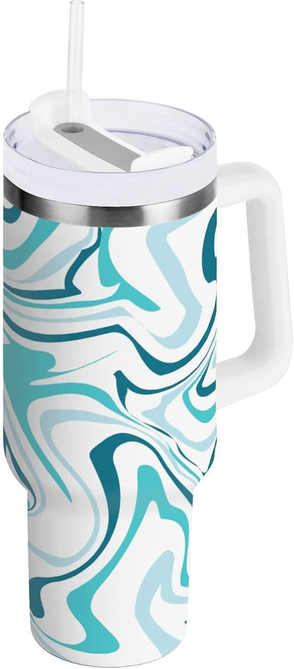 Lunabuddy™ 40 oz Tumbler with Handle Lid and Straw Insulated Water Tumbler