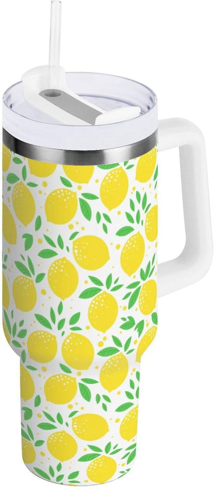 Lunabuddy™ 40 oz Tumbler with Handle Lid and Straw Insulated Water Tumbler