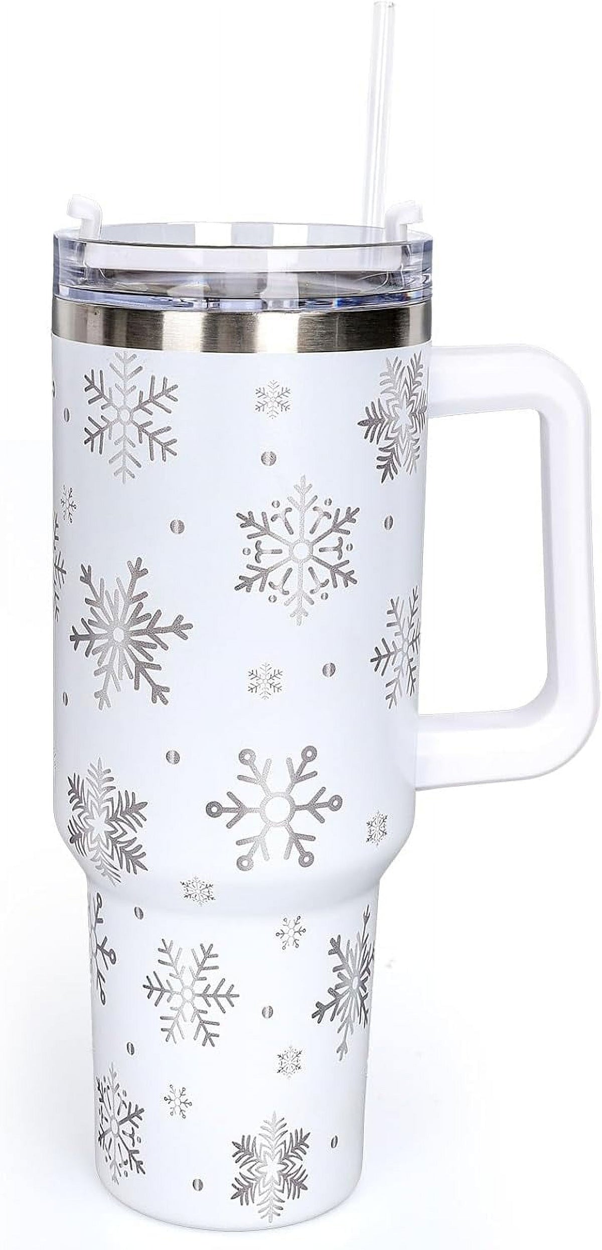 Lunabuddy™ 40oz Insulated Stainless Steel Tumbler with Handle, Abstract Brown Leopard Print