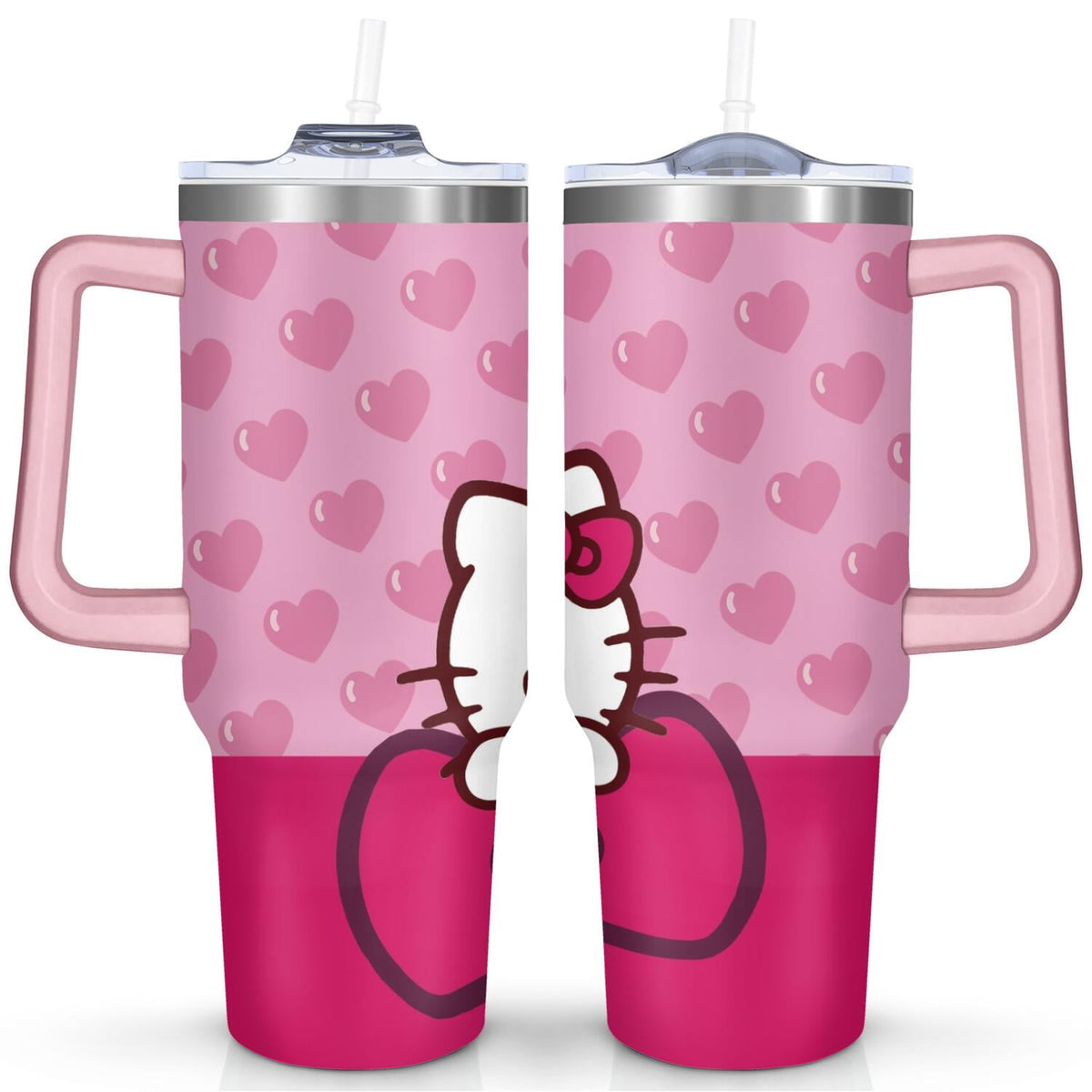 Lunabuddy™ 40oz Hello Kawaii Cat Cute Stainless Steel Tumbler with Lid