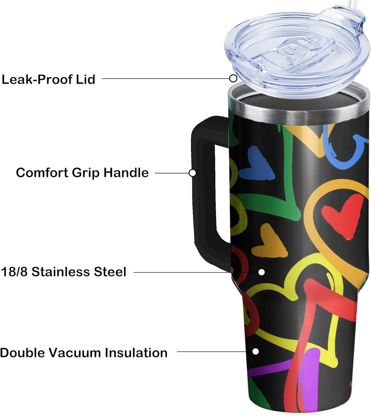 Lunabuddy™ 40oz Easter Bunny Tumbler with Handle and Straw, Rabbit Stainless Steel
