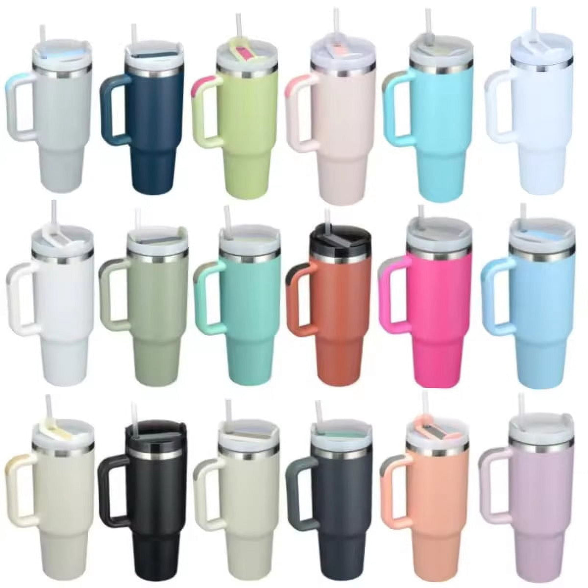 Lunabuddy™ 40oz Stainless Steel Tumbler with Lid & Straw – Insulated Travel Mug for Hot & Cold Drinks, Durable, Leak-Proof, Perfect for Outdoors, Gym, & Office (Beige)