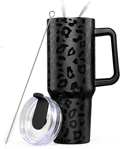 Lunabuddy™ 40oz Tumbler with Handle, Stainless Steel Insulated Travel Tumbler with Lid