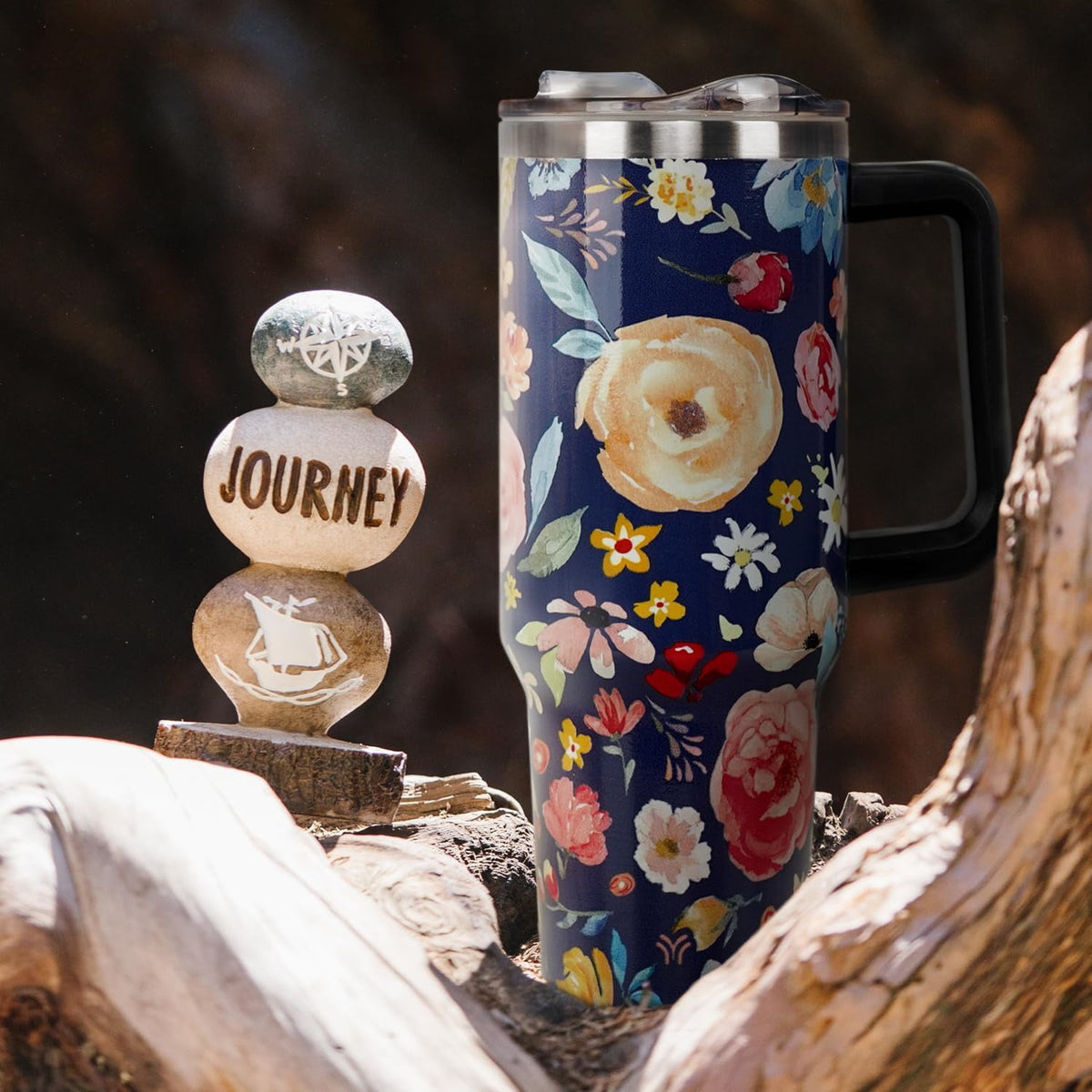 Lunabuddy™ 40oz Tumbler with Handle and Straw Lid | Vacuum Insulated Leak