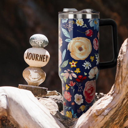 Lunabuddy™ 40oz Tumbler with Handle and Straw Lid | Vacuum Insulated Leak