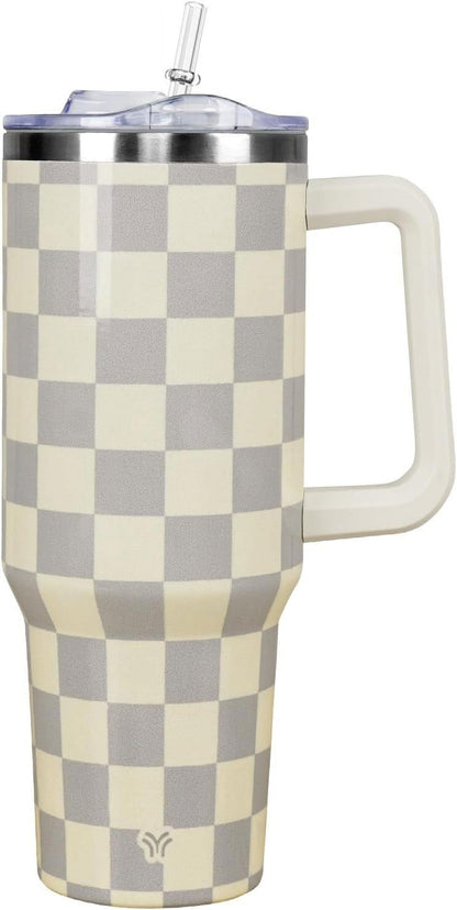 Lunabuddy™ 40oz Tumbler with Handle and Straw Lid | Vacuum Insulated Leak