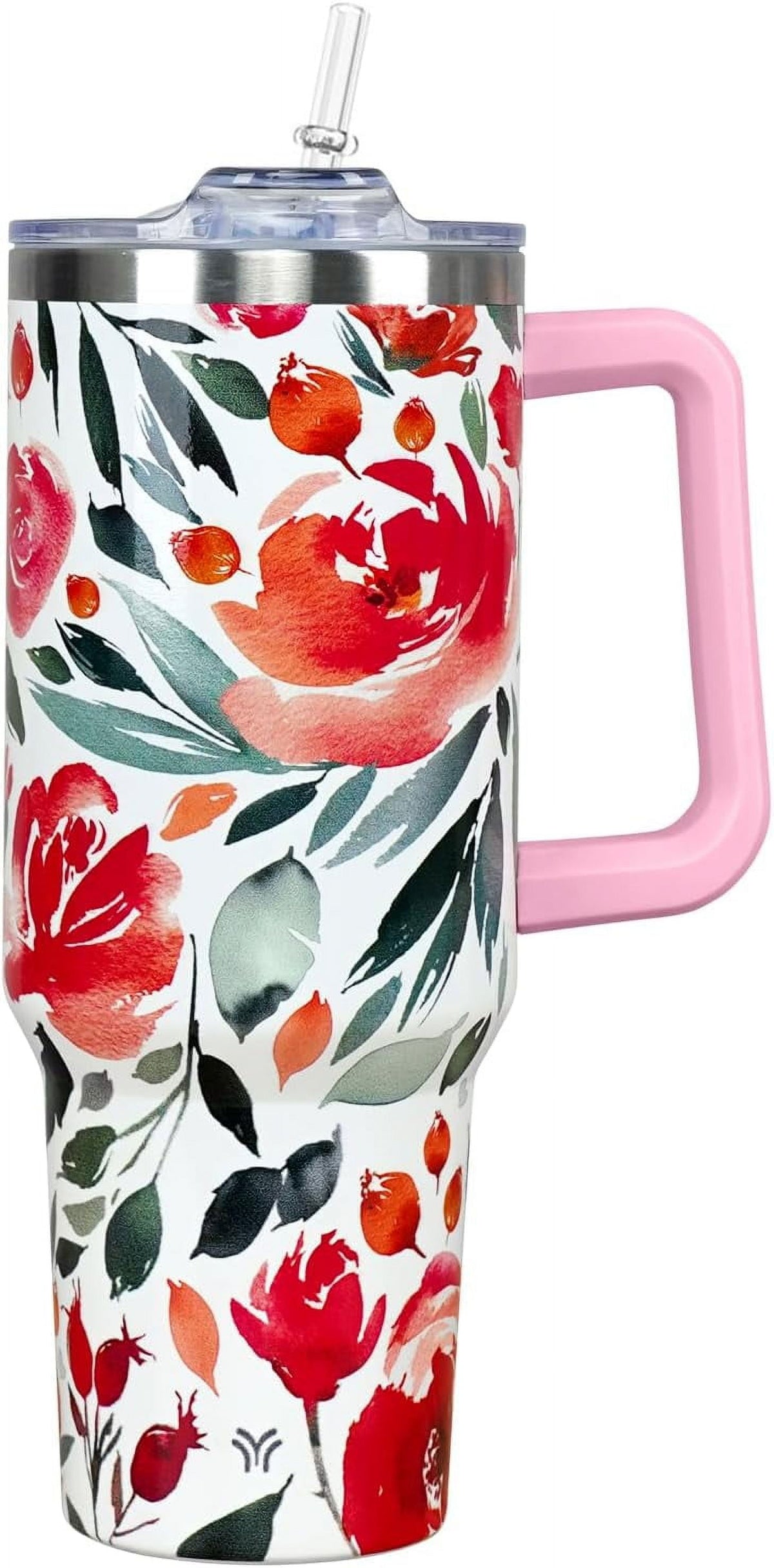 Lunabuddy™ 40oz Tumbler with Handle and Straw Lid | Vacuum Insulated Leak