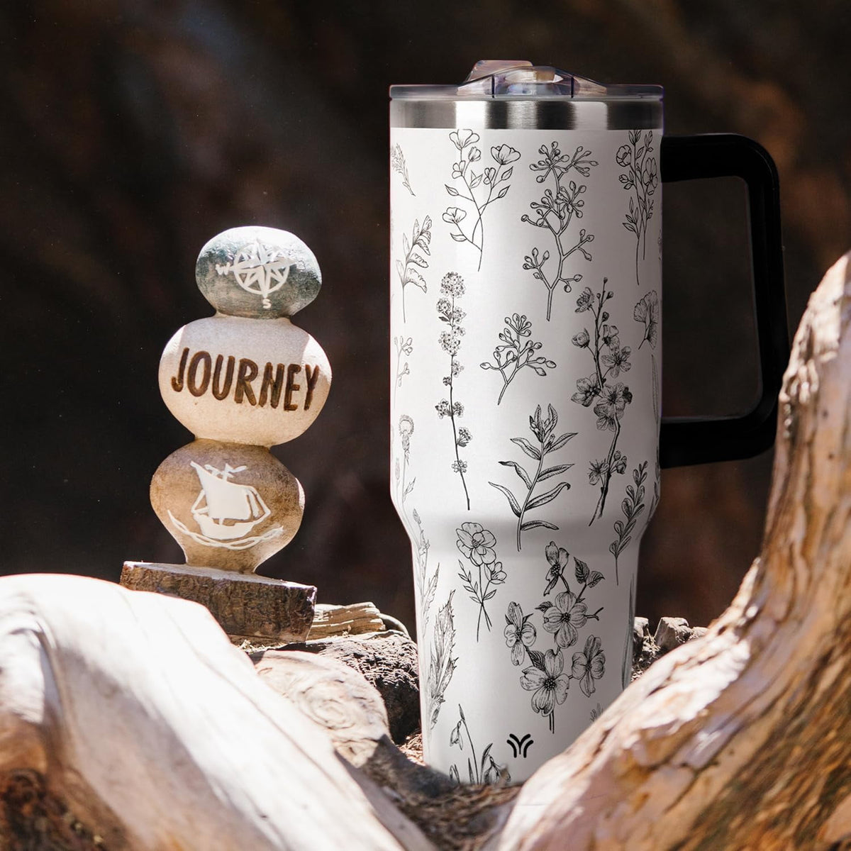 Lunabuddy™ 40oz Tumbler with Handle and Straw Lid | Vacuum Insulated Leak