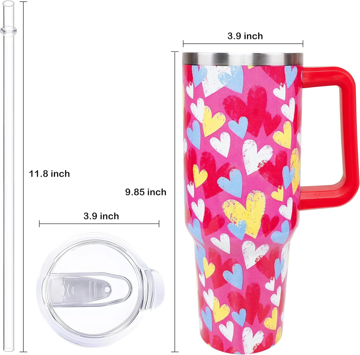 Lunabuddy™ 40oz Easter Bunny Tumbler with Handle and Straw, Rabbit Stainless Steel