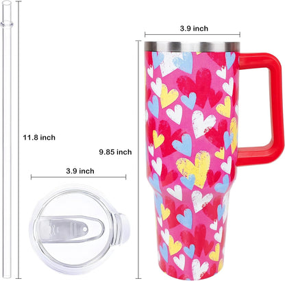 Lunabuddy™ 40oz Easter Bunny Tumbler with Handle and Straw, Rabbit Stainless Steel