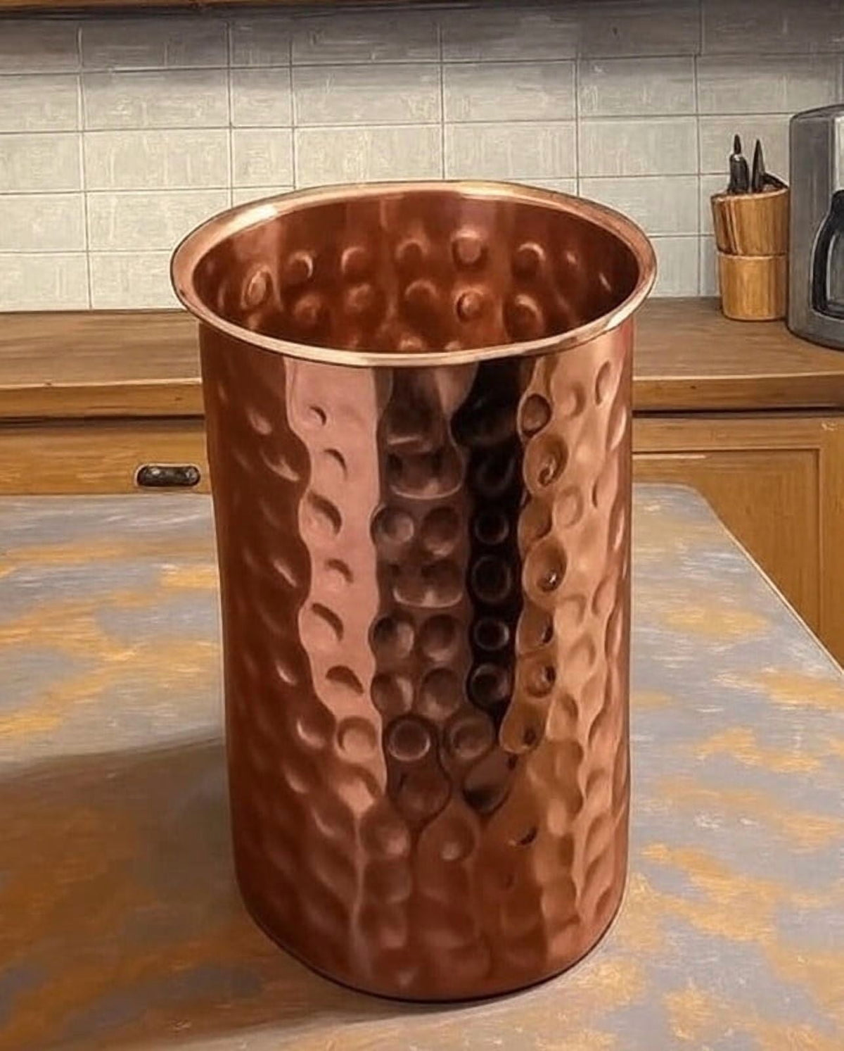 Lunabuddy™ Pure Copper Tumblers for Drinking - Ayurvedic Health Pure Copper Cups Pack Of 2