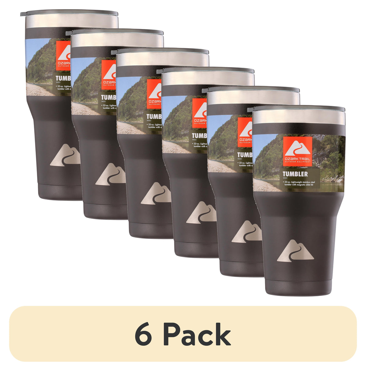 Lunabuddy™ (6 pack) Ozark Trail 32 oz Stainless Steel Insulated Tumbler, Black