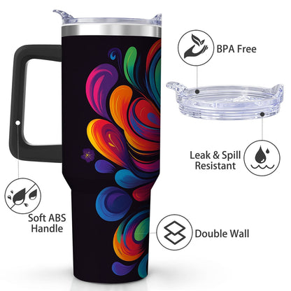 Lunabuddy™ Vibrant Abstract Swirl Stainless Steel Tumbler, 30oz