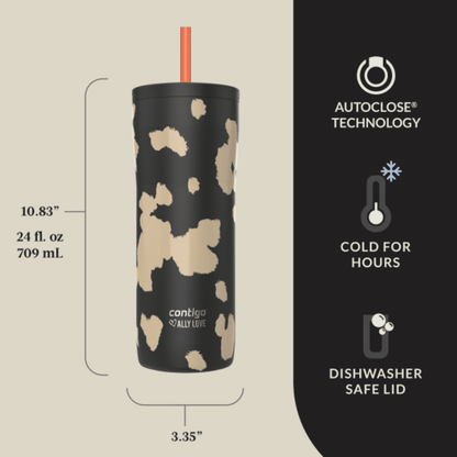 Lunabuddy™ x Ally Love Streeterville 2.0 Stainless Steel Tumbler with Straw, 24 oz, Licorice