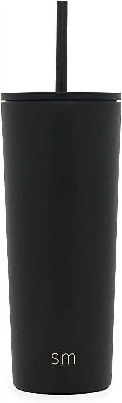 Lunabuddy™ 24oz Classic Tumbler with Straw and Flip Lid | Midnight Black
