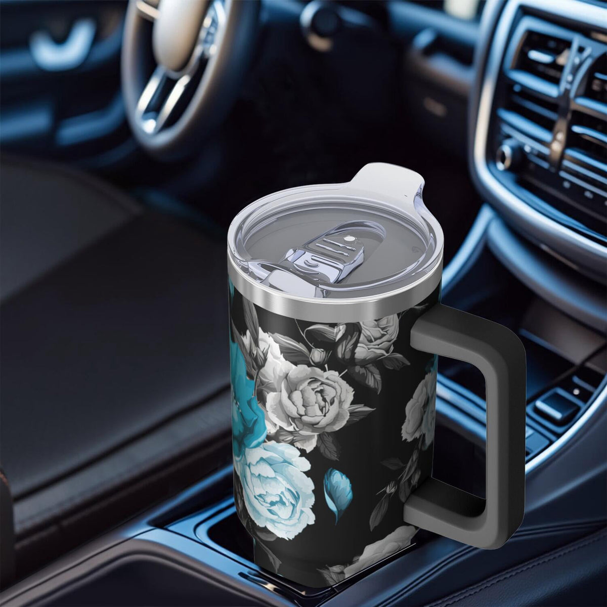 Lunabuddy™ 40 oz Hawaii Tropical Plants Tumbler Hawaii Tropical Plants Theme 40oz Tumbler with Handle Spill Proof Lid Straw Double Insulated Coffee Cup Hawaii Tropical Plants Lover Gifts