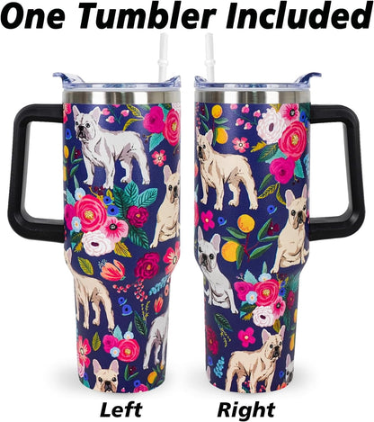 Lunabuddy™ Pitbull Gifts Dog Tumbler Cup for Women Men 40oz Stainless Steel Insulated Travel Mug with Lid and Straw