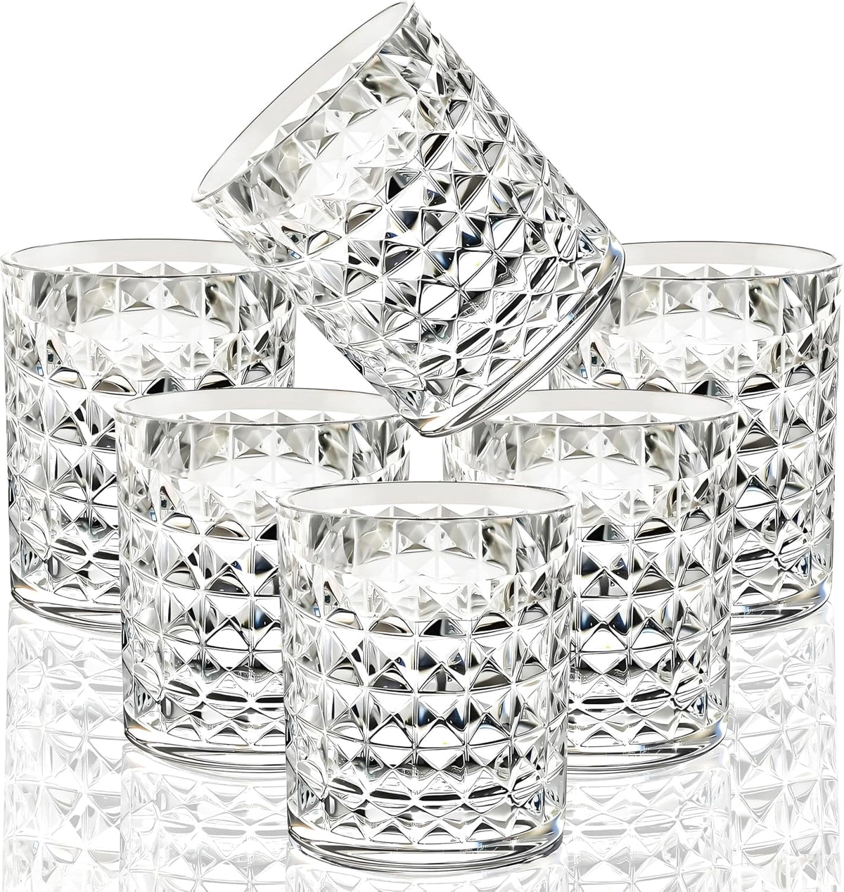 Lunabuddy™ 8 Oz Set of 6 Tritan Plastic Glasses Unbreakable Drinking Cups Dishwasher Safe BPA Free Shatterproof Drinkware Crystal Clear Tumblers Acrylic Juice Drinking Glasses for Kids