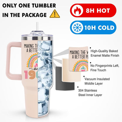 Lunabuddy™ 60th Birthday Gifts for Women Her, 1966 60th Birthday Decorations for Woman, Turning 60 Year Old Gifts For Women Mom Wife Grandma, 60 th Birthday Ideas, 40oz Tumbler Cup