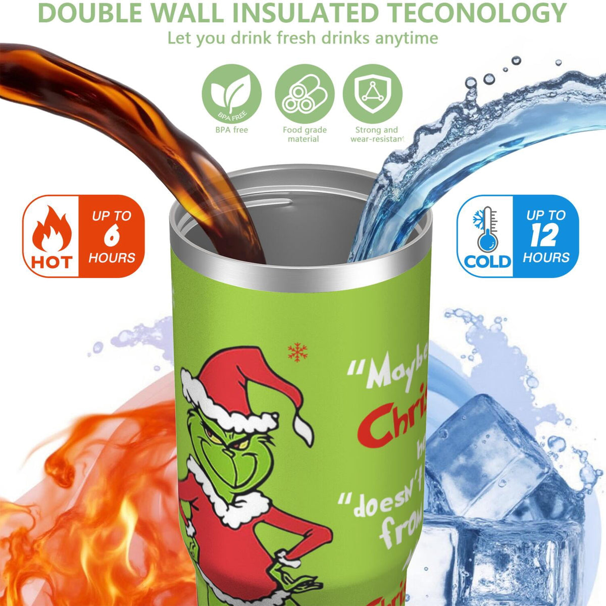 Lunabuddy™ 30oz Stainless Steel Tumbler with Lid and Straw,Spill Proof Travel Cup Double Wall Vacuum Insulated Coffee Mug with Top Handle Light-green