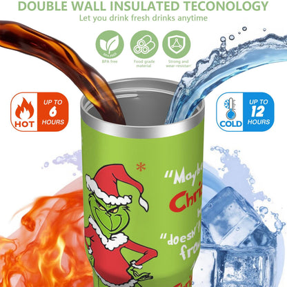 Lunabuddy™ 30oz Stainless Steel Tumbler with Lid and Straw,Spill Proof Travel Cup Double Wall Vacuum Insulated Coffee Mug with Top Handle Light-green